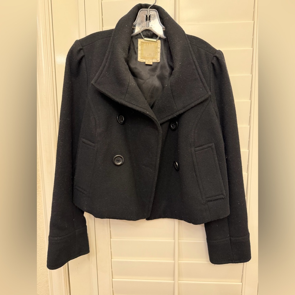 🖤 Old Navy Black Cropped Double-Breasted Pea Coat